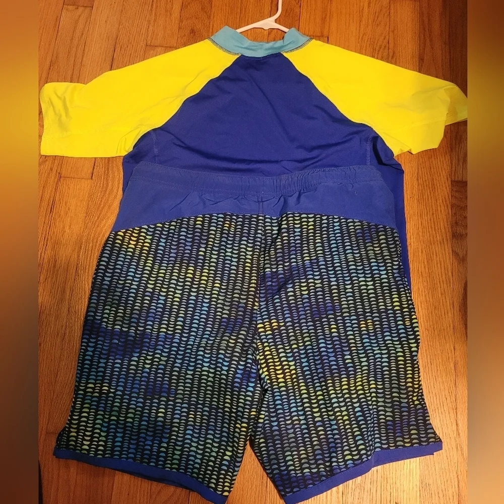 Lands End Boys Swim Shirt Trunks Size 18 Husky NWOT